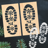 Christmas Santa Boot Print Stencil SVG Bundle for Laser Cutter