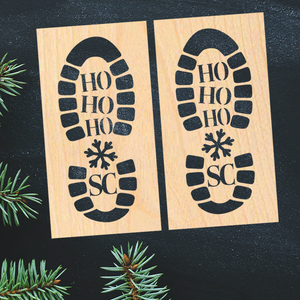 Christmas Santa Boot Print Stencil SVG Bundle for Laser Cutter