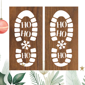 Christmas Santa Boot Print Stencil SVG Bundle for Laser Cutter