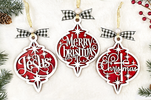 Arabesque Christmas Ornaments SVG File Bundle for Laser Cutter