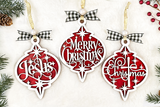 Arabesque Christmas Ornaments SVG File Bundle for Laser Cutter