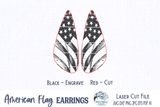 American Flag Earrings SVG for Glowforge Laser Cutter Wispy Willow Designs Company