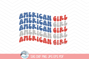 American Girl SVG | 4th of July Patriotic Graphic Wispy Willow Designs Company