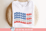 American Girl SVG | 4th of July Patriotic Graphic Wispy Willow Designs Company