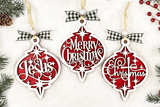 Arabesque Christmas Ornaments SVG File Bundle for Laser Cutter Wispy Willow Designs Company