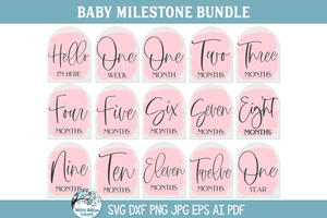 Baby Milestone SVG Bundle | Growth Tracker Designs Wispy Willow Designs Company