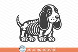 Basset Hound Dog Skeleton SVG | Halloween Animal PNG Wispy Willow Designs Company