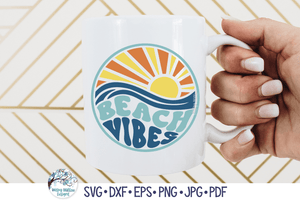 Beach Vibes SVG | Round Beach Sunrise Wispy Willow Designs Company