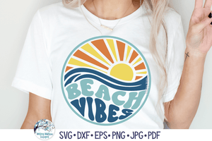 Beach Vibes SVG | Round Beach Sunrise Wispy Willow Designs Company