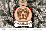 Beagle Dog Christmas Ornament SVG File for Laser Cutter Wispy Willow Designs Company