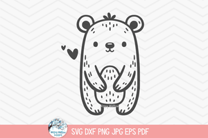 Bear SVG | Simple Bear Cartoon Wispy Willow Designs Company