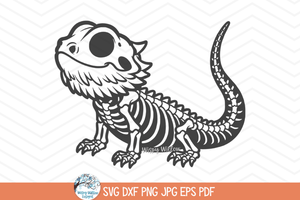 Bearded Dragon Skeleton SVG | Halloween Reptile Design Wispy Willow Designs Company