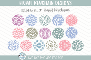 Boho Floral Keychain Background SVG File Bundle for Round Keychains - Made for Cricut Wispy Willow Designs Company