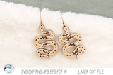 Boho Snake Earrings SVG | Magical Laser Cut Jewelry Wispy Willow Designs Company