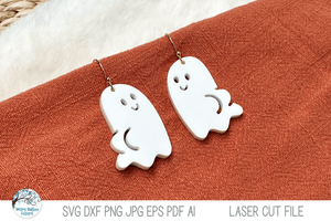 Booty Ghost Halloween Earring SVG File Wispy Willow Designs Company