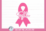 Breast Cancer Fighter Ribbon SVG Wispy Willow Designs Company