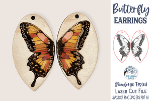 Butterfly Earring SVG File for Glowforge or Laser Wispy Willow Designs Company