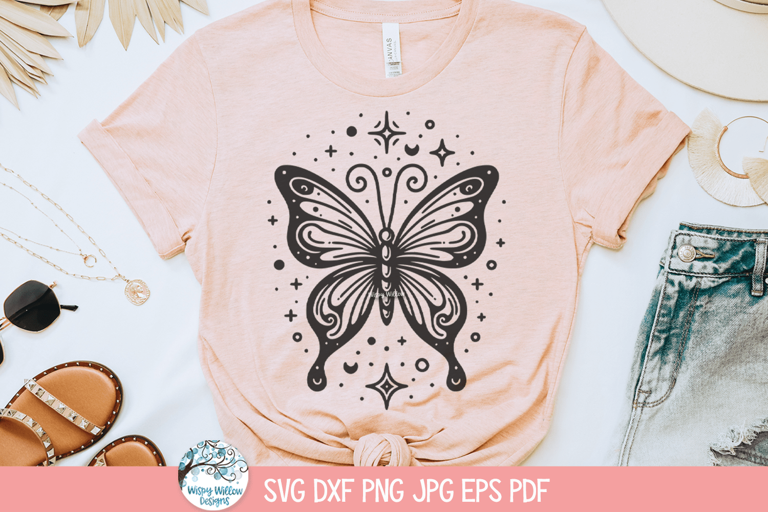 Butterfly SVG | Celestial Butterfly Shirt Wispy Willow Designs Company