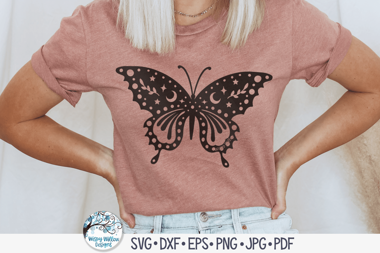 Celestial Butterfly SVG File for Cricut Wispy Willow Designs Company