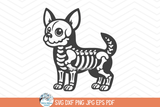 Chihuahua Dog Skeleton SVG | Halloween Animal PNG Wispy Willow Designs Company