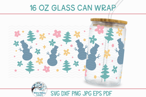 Christmas Can Wrap Template SVG Bundle | 16 OZ. Glass Beer Can Wraps Wispy Willow Designs Company