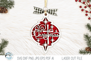 Christmas Ornament - Religious SVG File for Laser Cutter Wispy Willow Designs Company