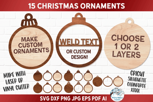 Christmas Round Ornaments SVG | Festive Designs Collection Wispy Willow Designs Company