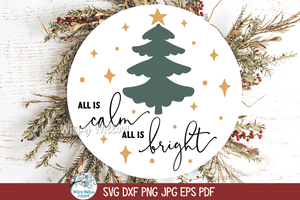 Christmas Round Sign Bundle SVG | Holiday Round Art Collection Wispy Willow Designs Company