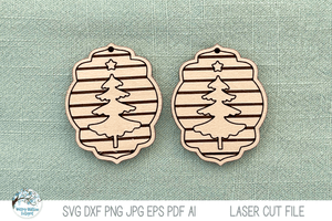 Christmas Tree Earrings SVG File for Laser Cutter Wispy Willow Designs Company