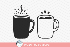 Coffee Mugs SVG | Coffee Lovers Art Design Wispy Willow Designs Company