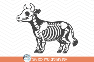 Cow Skeleton SVG | Halloween Farm Animal Design Wispy Willow Designs Company