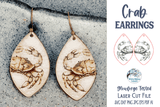 Crab Earring File for Glowforge or Laser Cutter Wispy Willow Designs Company