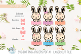 Cute Easter Bunny Basket Tag - Personalized SVG File for Laser Cutter Wispy Willow Designs Company