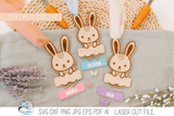 Cute Easter Bunny Basket Tag - Personalized SVG File for Laser Cutter Wispy Willow Designs Company