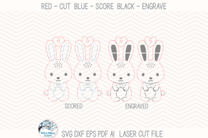 Cute Easter Bunny Earring SVG for Laser Cutter Wispy Willow Designs Company