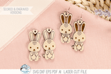 Cute Easter Bunny Earring SVG for Laser Cutter Wispy Willow Designs Company