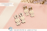 Cute Easter Bunny Earring SVG for Laser Cutter Wispy Willow Designs Company