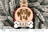 Dachshund Dog Christmas Ornament SVG File for Laser Cutter Wispy Willow Designs Company