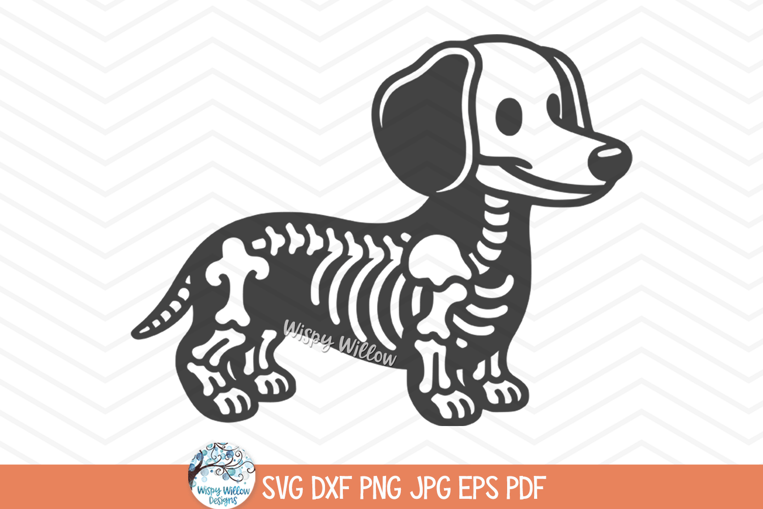 Dachshund Dog Skeleton SVG | Halloween Pet Design Wispy Willow Designs Company