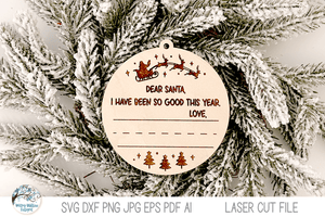 Dear Santa Kids Handwriting Keepsake Christmas Ornament for Laser Wispy Willow Designs Company