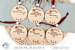 Dear Santa Kids Handwriting Keepsake Christmas Ornament for Laser Wispy Willow Designs Company