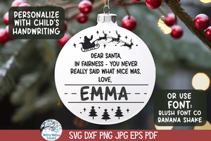 Dear Santa Ornament SVG Bundle | Custom Holiday Keepsakes Wispy Willow Designs Company