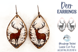 Deer Earring File for Glowforge or Laser Cutter Wispy Willow Designs Company