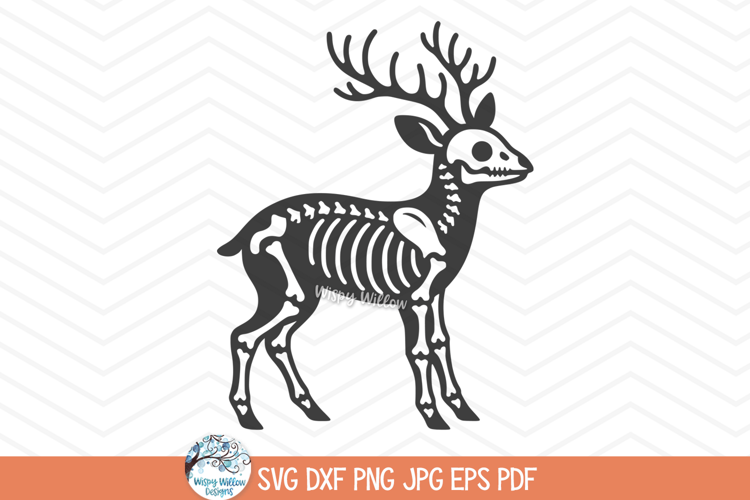 Deer Skeleton SVG | Forest Skeleton Animal Design Wispy Willow Designs Company