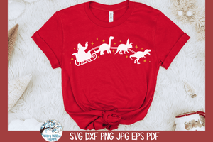 Dinosaur Santa Sleigh | Christmas SVG Wispy Willow Designs Company