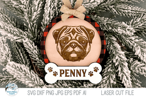 Dog Breed Christmas Ornament SVG File Bundle for Laser Cutter Wispy Willow Designs Company