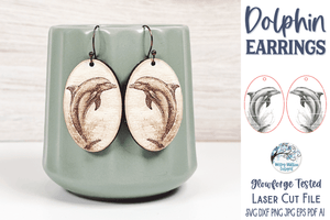 Dolphin Earring File for Glowforge or Laser Cutter Wispy Willow Designs Company