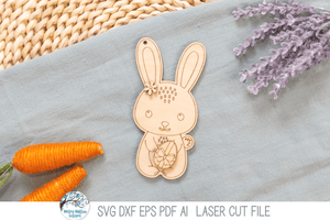 Easter Bunny DIY Pop Out Craft Coloring Kit - SVG File for Laser Cutter Wispy Willow Designs Company