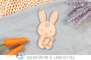 Easter Bunny DIY Pop Out Craft Coloring Kit - SVG File for Laser Cutter Wispy Willow Designs Company