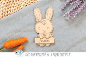 Easter Bunny DIY Pop Out Craft Coloring Kit - SVG File for Laser Cutter Wispy Willow Designs Company